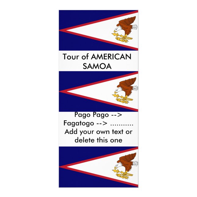 Panfleto Rack Card com bandeira de Samoa Americana, EUA (Frente)