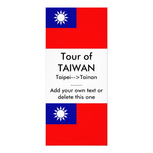 Panfleto Rack Card com bandeira de Taiwan (Frente)