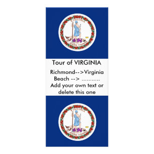 Panfleto Rack Card com Flag da Virgínia, EUA