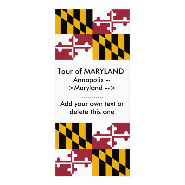 Panfleto Rack Card com Flag de Maryland, EUA (Frente)
