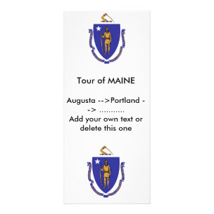 Panfleto Rack Card com Flag de Massachusetts, EUA