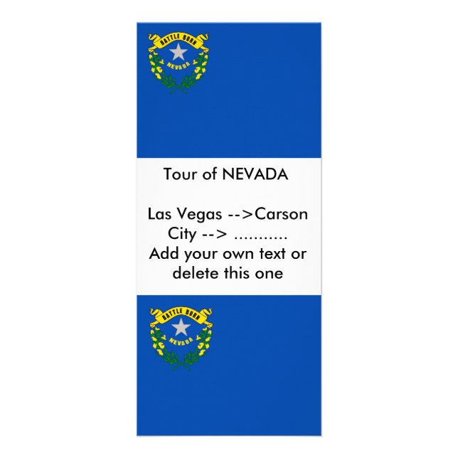 Panfleto Rack Card com Flag de Nevada, EUA (Frente)