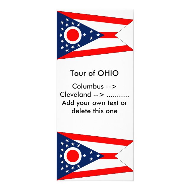 Panfleto Rack Card com Flag de Ohio, EUA (Frente)