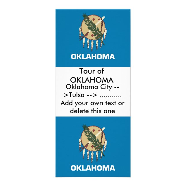 Panfleto Rack Card com Flag de Oklahoma, EUA (Frente)