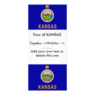 Panfleto Rack Card com Flag do Kansas, EUA