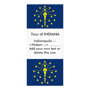 Panfleto Rack Card com Flag of Indiana, EUA