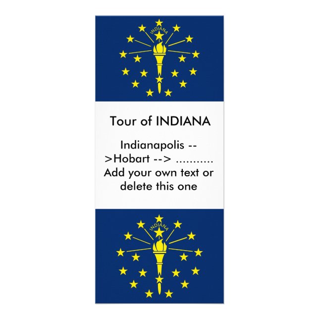 Panfleto Rack Card com Flag of Indiana, EUA (Frente)