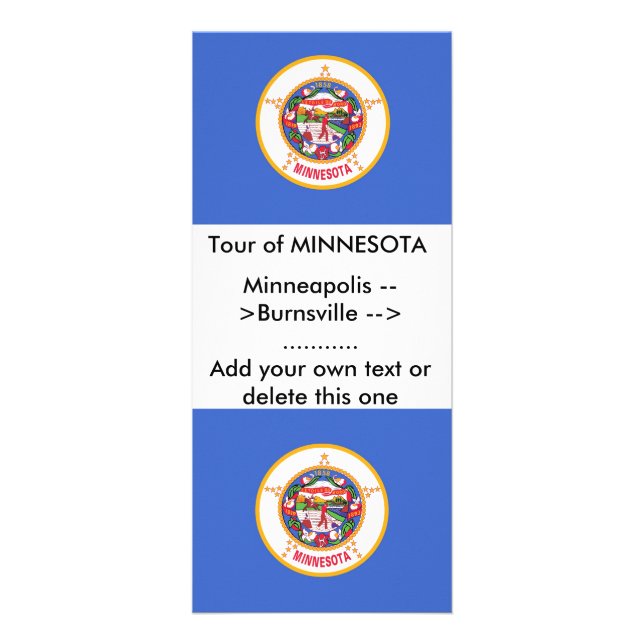 Panfleto Rack Card com Flag of Minnesota, EUA (Frente)
