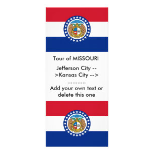Panfleto Rack Card com Flag of Missouri, EUA