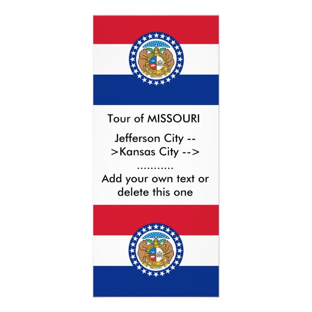 Panfleto Rack Card com Flag of Missouri, EUA (Frente)