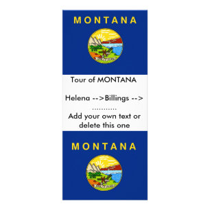 Panfleto Rack Card com Flag of Montana, EUA