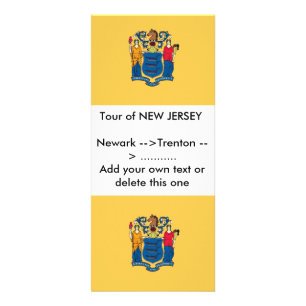 Panfleto Rack Card com Flag of New Jersey, EUA