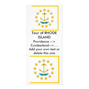 Panfleto Rack Card com Flag of Rhode Island, EUA