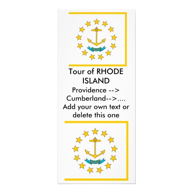 Panfleto Rack Card com Flag of Rhode Island, EUA (Frente)