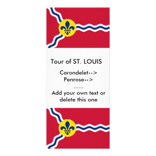 Panfleto Rack Card com Flag of Rua. Louis, Missouri