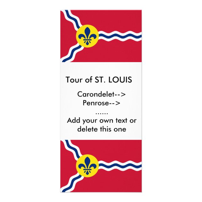 Panfleto Rack Card com Flag of Rua. Louis, Missouri (Frente)