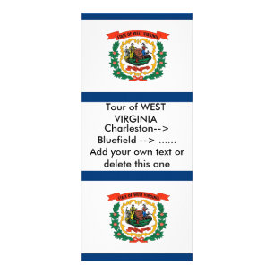 Panfleto Rack Card com Flag of West Virginia, EUA