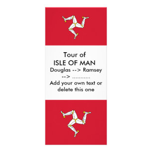 Panfleto Rack Card com Isle of Man Flag, Reino Unido