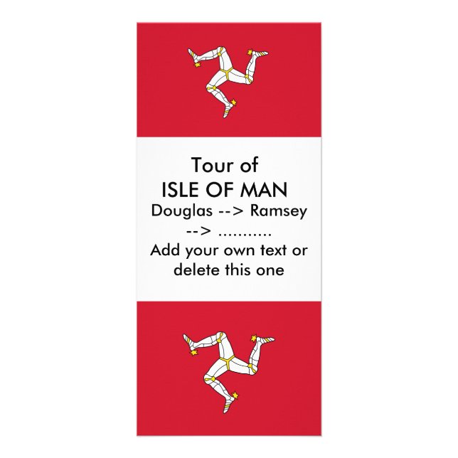 Panfleto Rack Card com Isle of Man Flag, Reino Unido (Frente)
