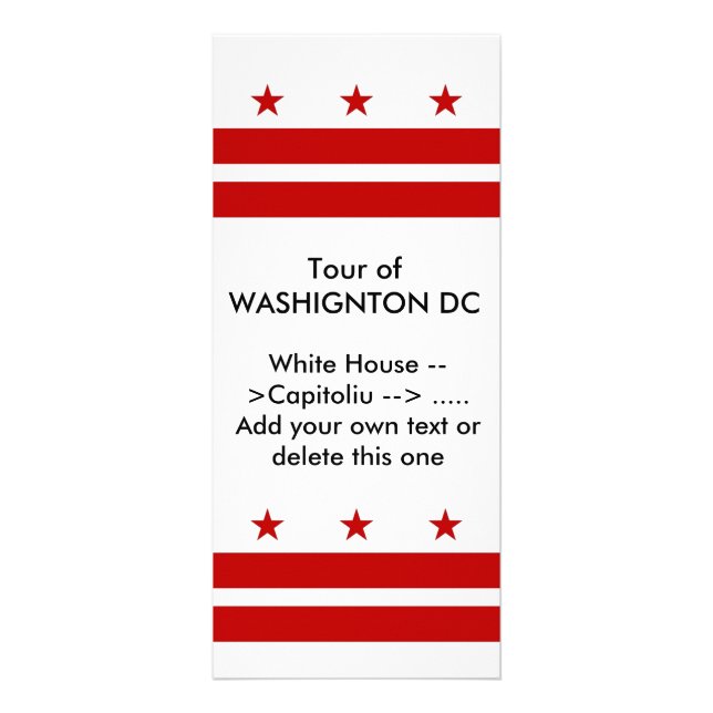 Panfleto Rack Card com Sinalizador de Washington DC, EUA (Frente)