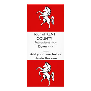 Panfleto Rack Card with Flag of Kent, Inglaterra