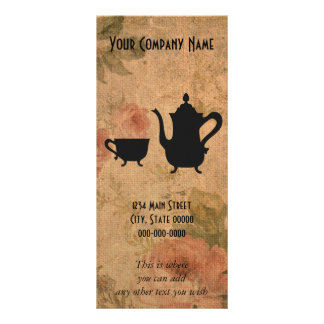 Panfleto Rosas e chá do vintage