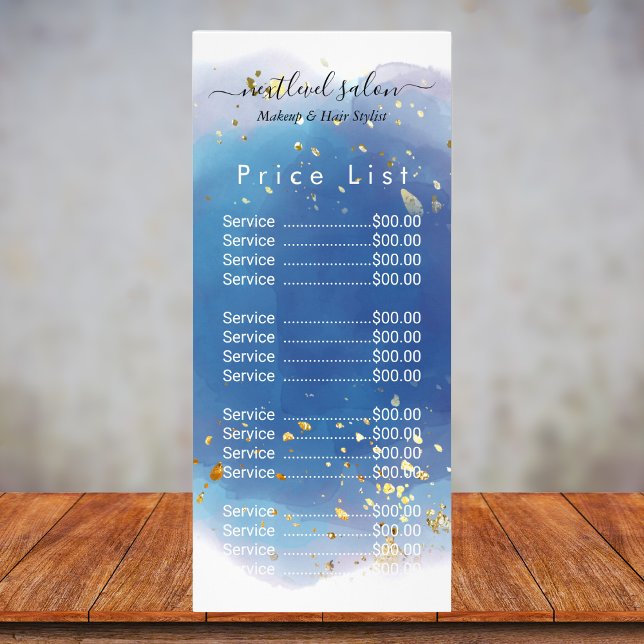 Panfleto Roteiro de Assinatura Holográfica Glam Moderno Bri (Holographic Signature Script Modern Glam Glitter Rack Card
)