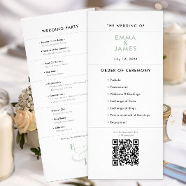 Panfleto Sage Ampersand Casamento | Programa | Código QR