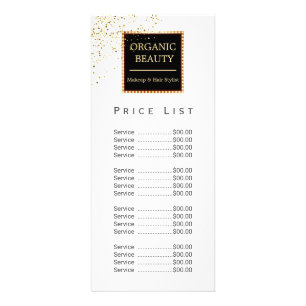 Panfleto Salão de beleza brilhante preto e Dourado