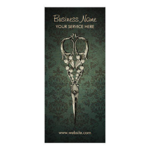 Panfleto Salão de Cabelo Elegante com Tesoura