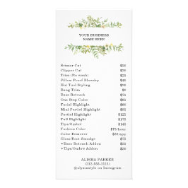 Panfleto Salão de Folhagem Verde de Aquarela