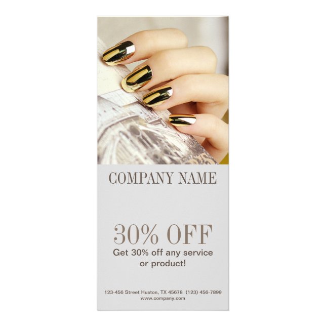 Panfleto salão de unhas da unhas elegante moderna (Frente)