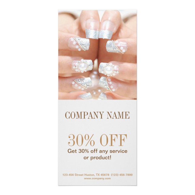 Panfleto salão de unhas do artista da moda cinzenta (Frente)