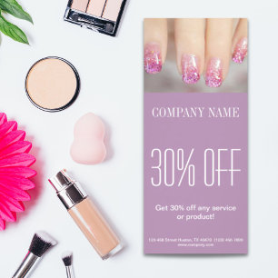 Panfleto salão de unhas unhas elegante e cãozinho