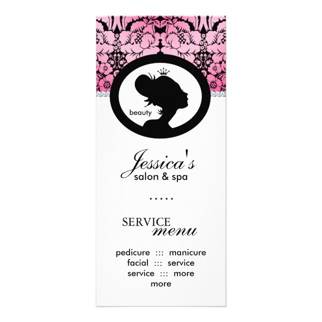 Panfleto Salon Dollface Crown Damask Floral (Frente)