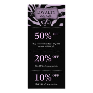 Panfleto Salon Marketing Cards Purple Zebra