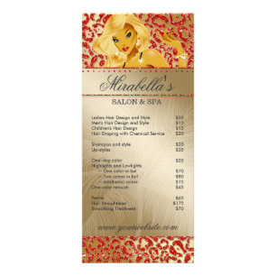 Panfleto Salon Rack Card Jewelry Tanning Dourado Sparkle O