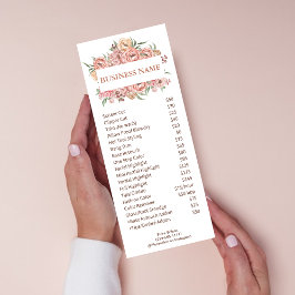 Panfleto Serviço de Lista de Preços das Flores Brancas e Ro