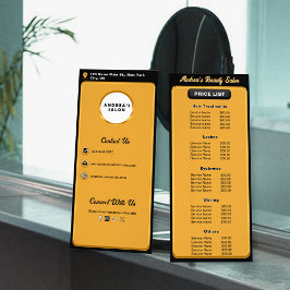 Panfleto Serviços de Salão com Logotipo Preto Minimalista M