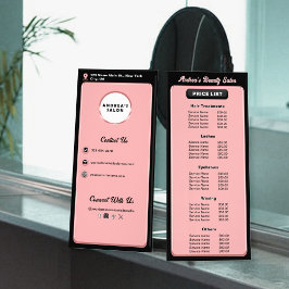 Panfleto Serviços Profissionais de Logo de Salão Rosa Corad