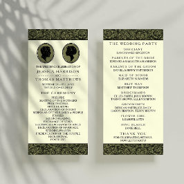 Panfleto Seu Programa de Casamento de Arte Deco Silhouette