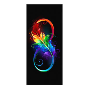 Panfleto Símbolo de Infinito com Pena Arco-íris