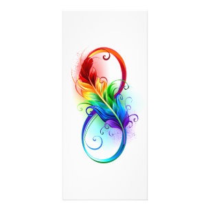 Panfleto Símbolo de Infinito com Pena de Arco-íris