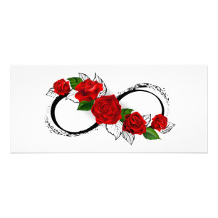 Panfleto Símbolo do Infinito com Rosas Vermelhas