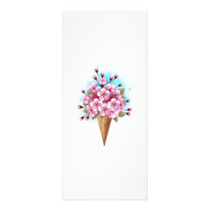 Panfleto Sorvete Waffle Rosa Sakura Cone
