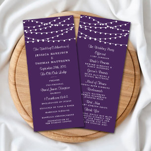 Panfleto String Lights On Purple Wedment Program