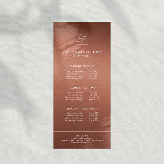 Panfleto Stylish Bronze Business Logo Price List