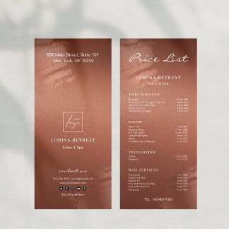Panfleto Stylish Bronze Business Logo Price List