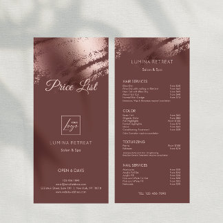 Panfleto Stylish Bronze Business Logo Price List