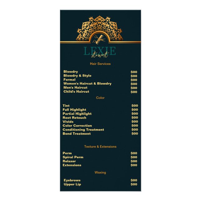 Panfleto Stylist para o cabelo elegante e clássico (Frente)